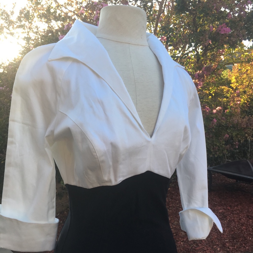 Pinup Girl Clothing Lauren Dress in White & Black